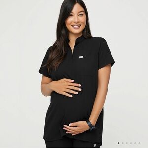 Figs Kitale Scrub Maternity Top BLACK -